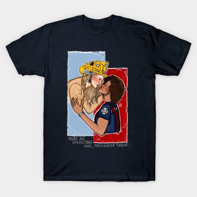 Joy and Zoey - Fire Helmet T-Shirt by wynhaaughtcolbs